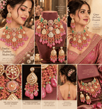 Aganya kreation jewelry Sets Gajgamini Pachi Kundan Set - Elegant Bridal Choker Necklace