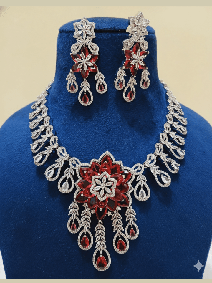 Aganya kreation jewelry Sets Hanya Luxury American Diamond Multicolor Statement Jewellery Set