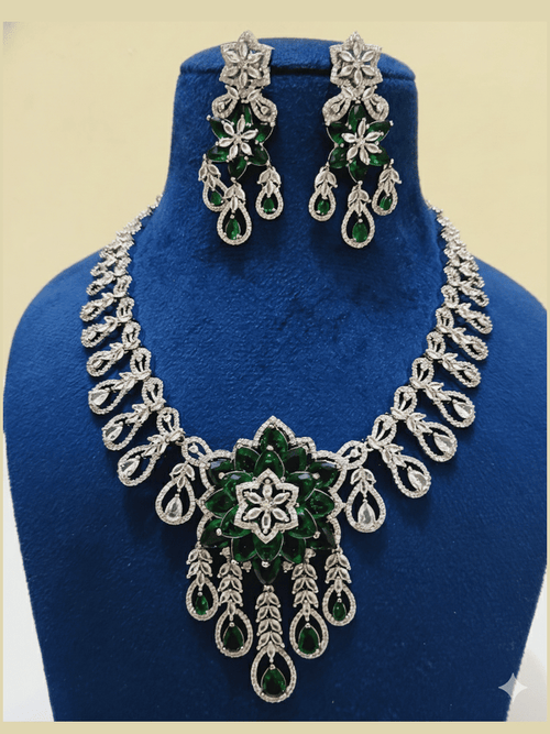 Aganya kreation jewelry Sets Hanya Luxury American Diamond Multicolor Statement Jewellery Set
