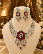 Aganya kreation jewelry Sets Hanya Luxury American Diamond Multicolor Statement Jewellery Set