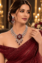 Aganya kreation jewelry Sets Hanya Luxury American Diamond Multicolor Statement Jewellery Set