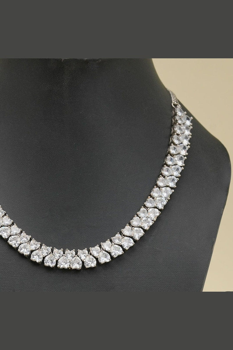 Aganya kreation jewelry Sets Heart Cut Diamond Set - Elegant Jewelry for Every Occasion