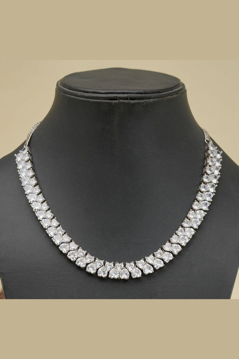 Aganya kreation jewelry Sets Heart Cut Diamond Set - Elegant Jewelry for Every Occasion