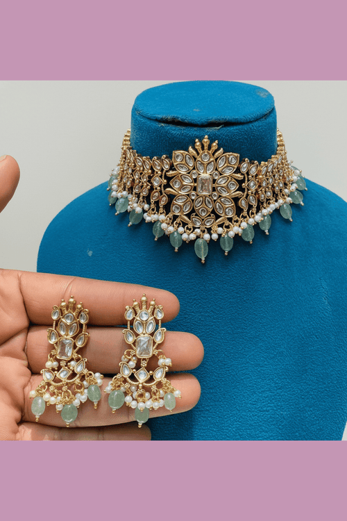 Aganya kreation jewelry Sets Iksha Polki Kundan Ethnic jewellery set