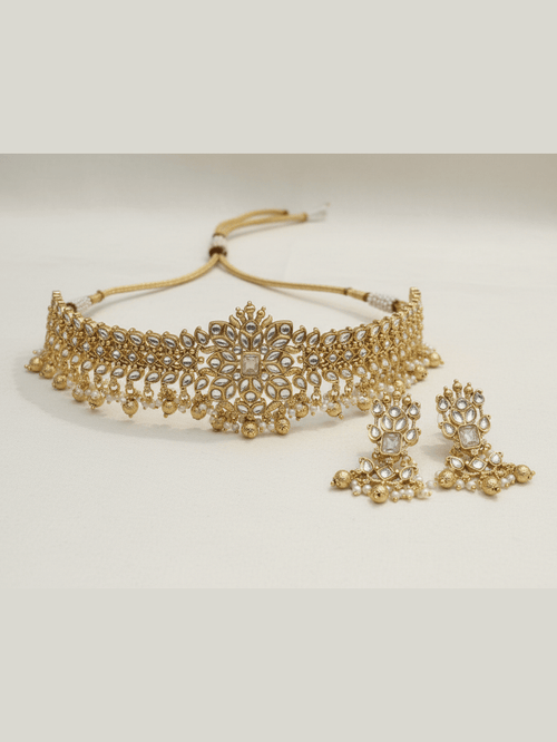 Aganya kreation jewelry Sets Iksha Polki Kundan Ethnic jewellery set Golden