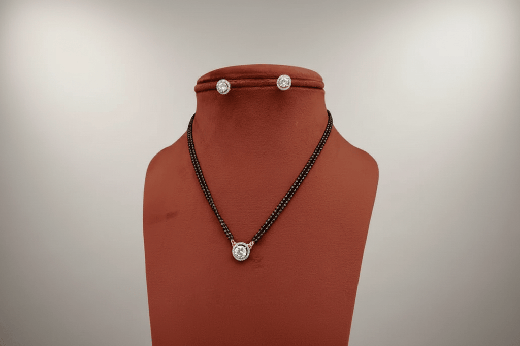 Aganya kreation jewelry Sets Jennifer Solitaire Mangalsutra - Elegant Gold Plated Necklace