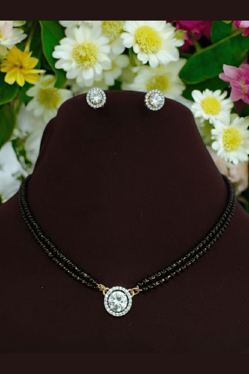 Aganya kreation jewelry Sets Jennifer Solitaire Mangalsutra - Elegant Gold Plated Necklace