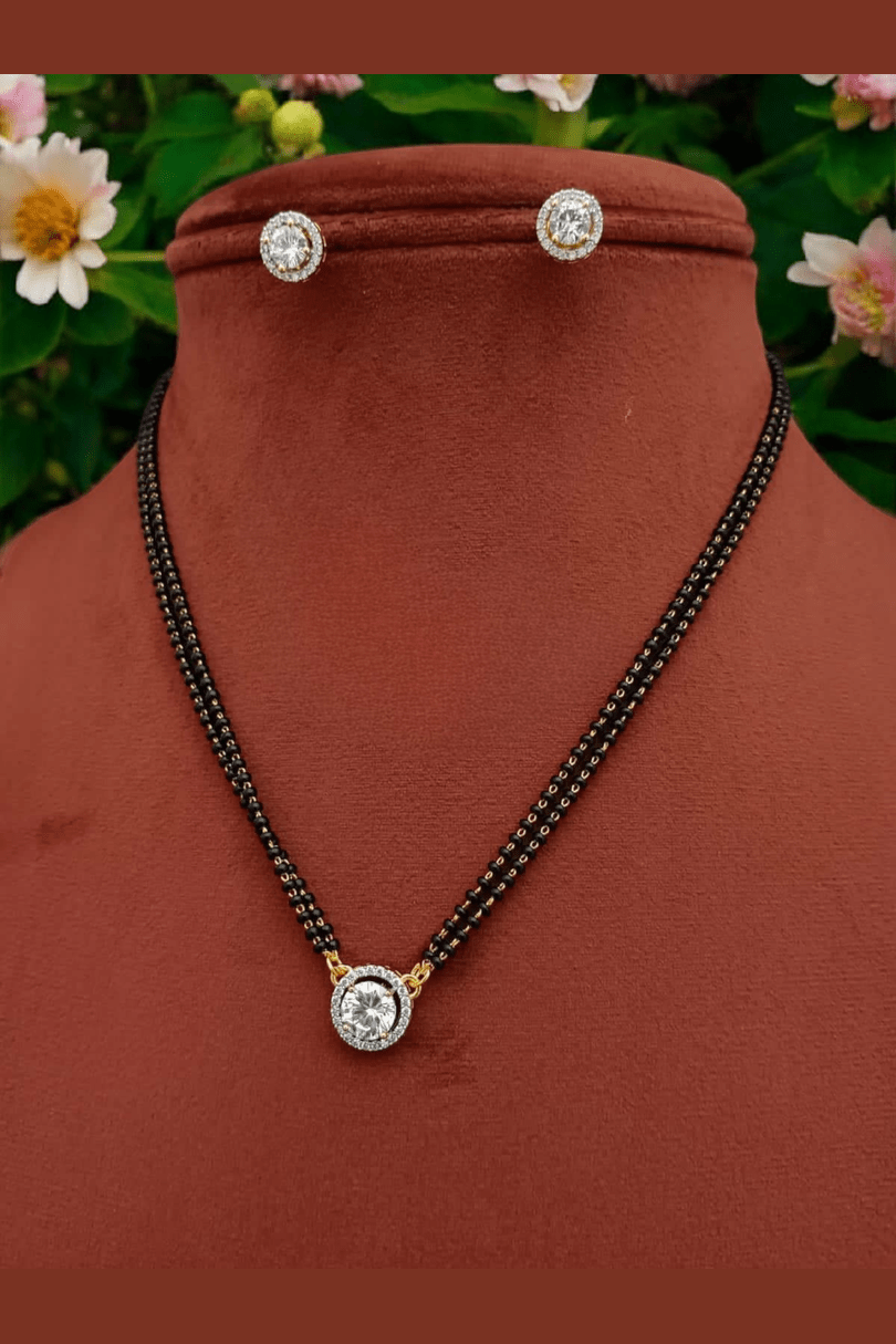 Aganya kreation jewelry Sets Jennifer Solitaire Mangalsutra - Elegant Gold Plated Necklace