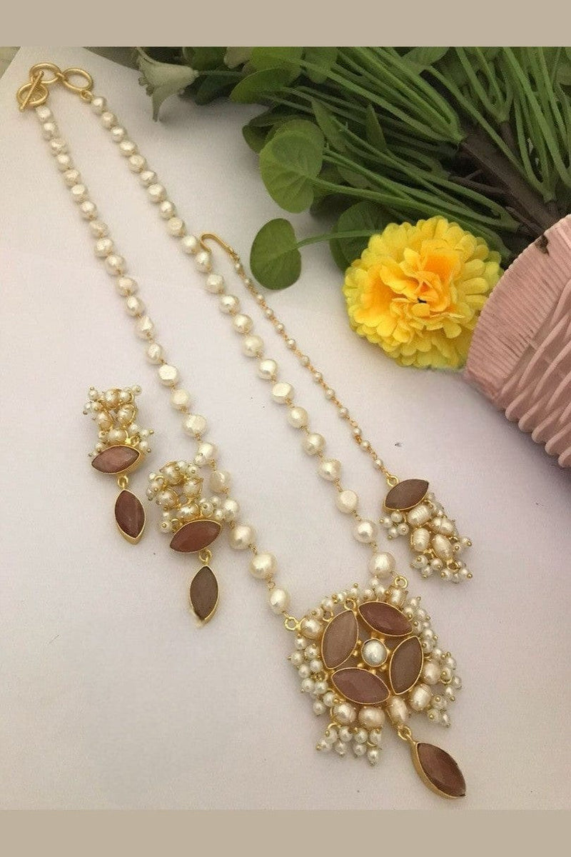 Aganya kreation jewelry Sets Jhanvika Real Pearl Set Combo - Elegant Jewelry Collection