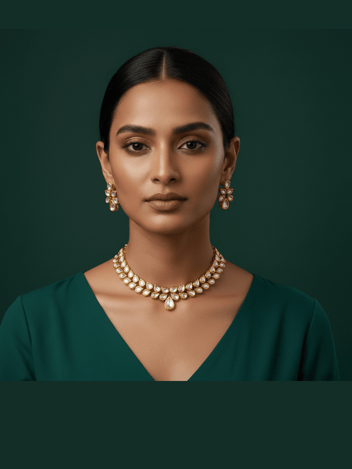 Aganya kreation jewelry Sets Jivika Set - Exquisite Handcrafted Kundan Jewelry