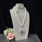 Aganya kreation jewelry Sets Kadambari Ruby Pearl Set - Exquisite Jewelry for Special Occasions