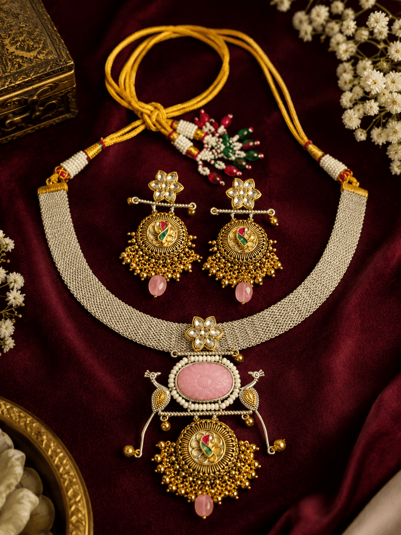 Aganya kreation jewelry Sets Kaveri Pachi kundan Necklace - Exquisite Ethnic & Western Jewelry