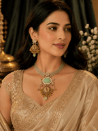 Aganya kreation jewelry Sets Kaveri Pachi kundan Necklace - Exquisite Ethnic & Western Jewelry Mint green