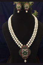 Aganya kreation jewelry Sets Kavita Real Pearl Set - Elegant Brass Jewelry