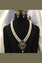 Aganya kreation jewelry Sets Kavita Real Pearl Set - Elegant Brass Jewelry