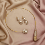Aganya kreation jewelry Sets Kitashi Fusion Hasli Set - Ethnic & Western Elegance