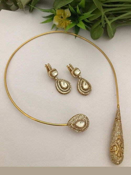 Aganya kreation jewelry Sets Kitashi Fusion Hasli Set - Ethnic & Western Elegance