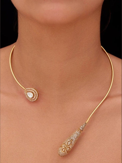 Aganya kreation jewelry Sets Kitashi Fusion Hasli Set - Ethnic & Western Elegance