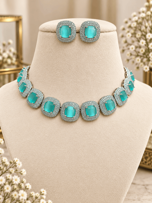 Aganya kreation jewelry Sets Lakshita Set - Exquisite American Diamond Jewelry Mint love