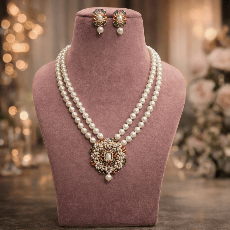 Aganya kreation jewelry Sets Laranya Real Pearl Set - Exquisite Ethnic Jewelry