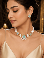 Aganya kreation jewelry Sets Leena Real Pearl Choker Set - Elegant Handcrafted Jewelry