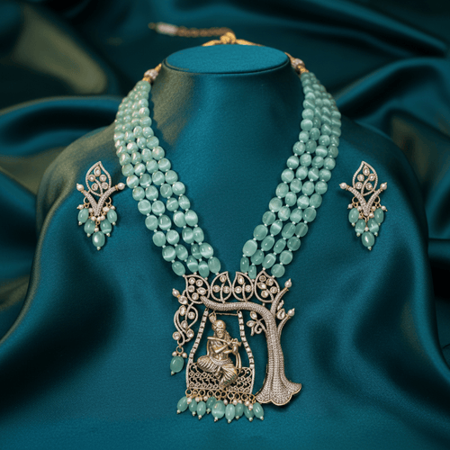 Aganya kreation jewelry Sets Madhav Set - Exquisite Handcrafted Kundan Jewelry Mint