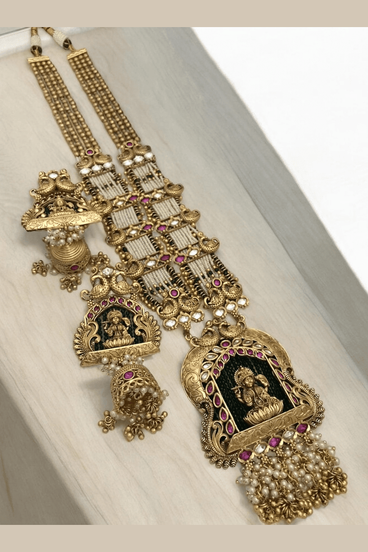 Aganya kreation jewelry Sets Mahasri Polki Long Set - Elegant Handmade Jewelry