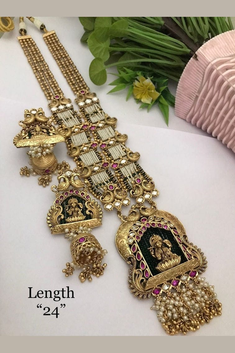 Aganya kreation jewelry Sets Mahasri Polki Long Set - Elegant Handmade Jewelry