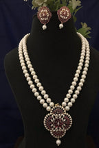 Aganya kreation jewelry Sets Mahika Real Pearl Set - Elegant Brass Jewelry