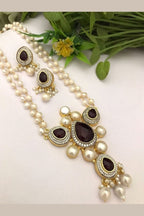 Aganya kreation jewelry Sets Malishka Real Pearl Set - Elegant Brass Jewelry