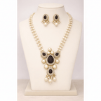 Aganya kreation jewelry Sets Malishka Real Pearl Set - Elegant Brass Jewelry
