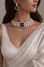 Aganya kreation jewelry Sets Meher Emerald Kundan Luxe Set