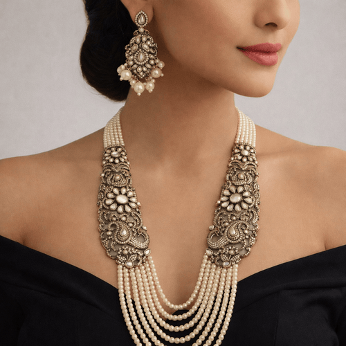 Aganya kreation jewelry Sets Morni Rani Haar Polki Set - Exquisite Jewelry by Aganya Kreation