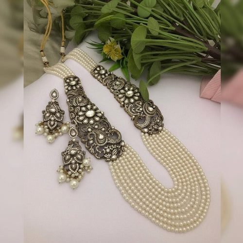 Aganya kreation jewelry Sets Morni Rani Haar Polki Set - Exquisite Jewelry by Aganya Kreation Cream white