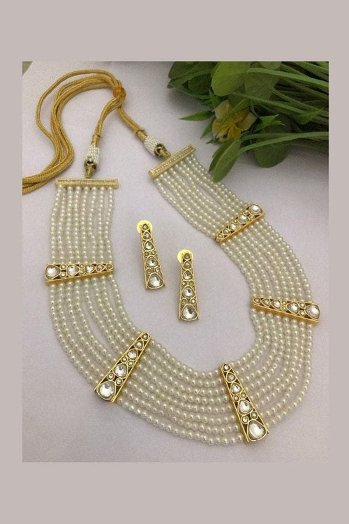 Aganya kreation jewelry Sets Naisha Kundan Set - Elegant Gold Plated Jewelry white