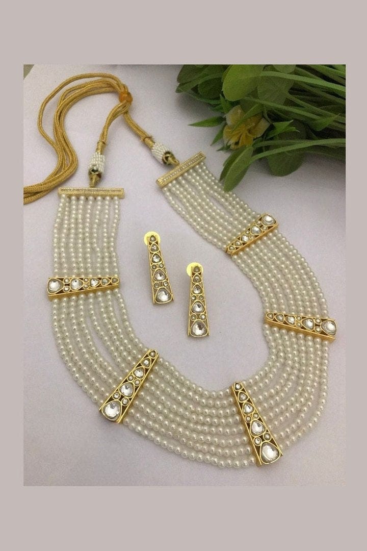 Aganya kreation jewelry Sets Naisha Kundan Set - Elegant Gold Plated Jewelry white