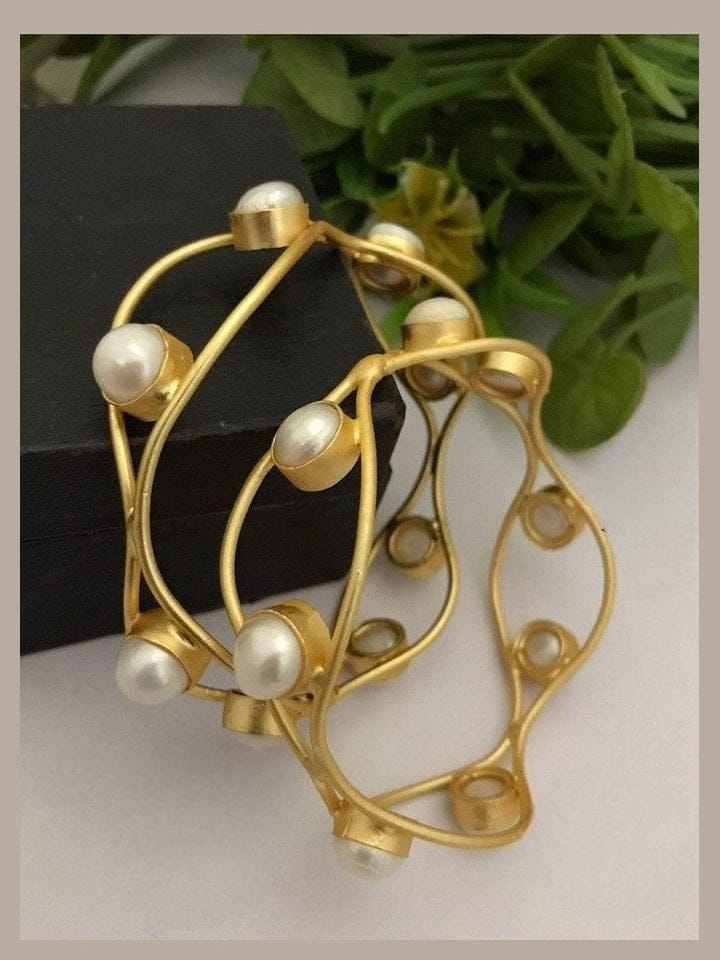 Aganya kreation jewelry Sets Narayani Real Pearl Bangles - Elegance in Every Detail