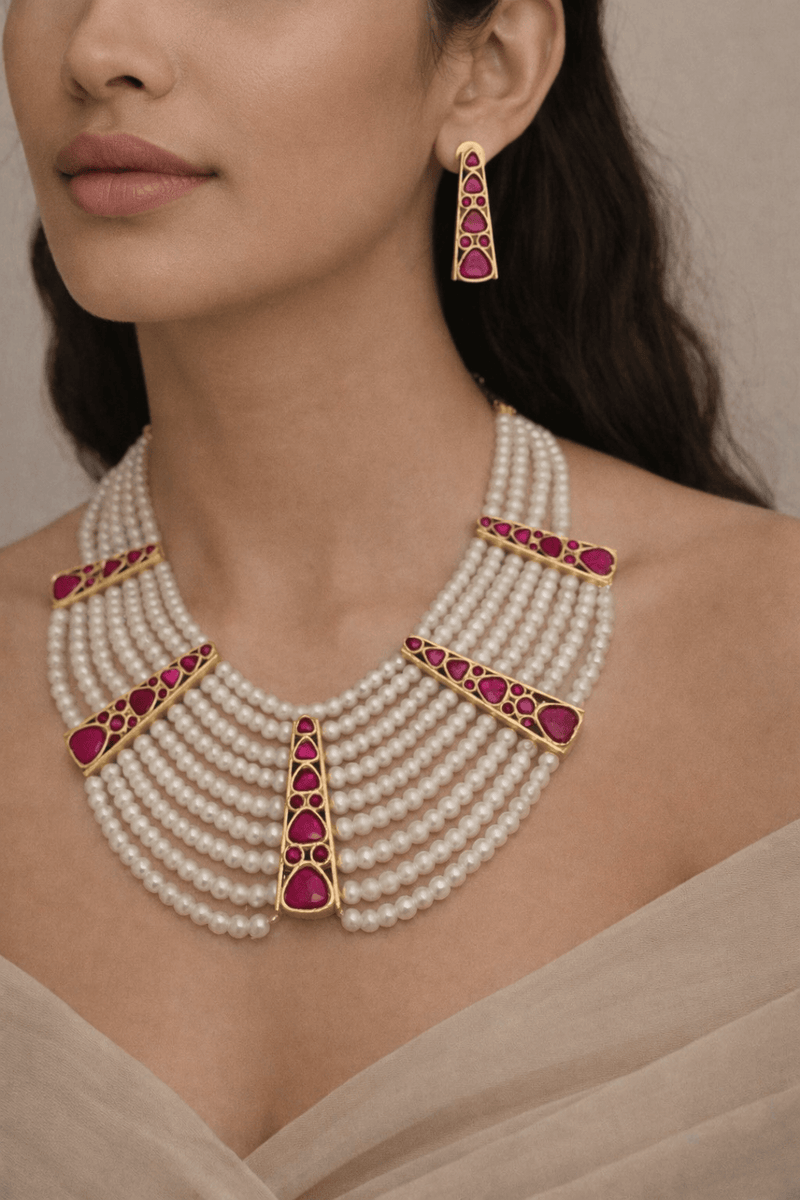 Aganya kreation jewelry Sets Nirvaya Kundan Set - Exquisite Gold Plated Jewelry