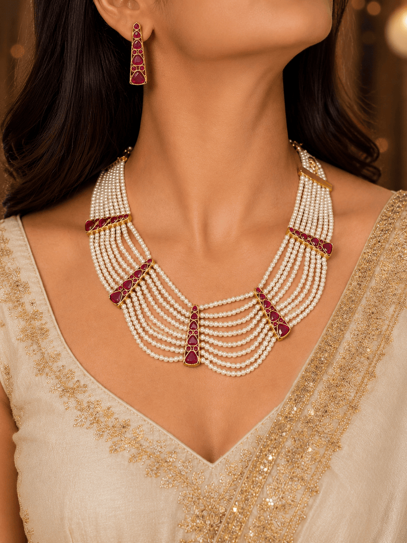 Aganya kreation jewelry Sets Nirvaya Kundan Set - Exquisite Gold Plated Jewelry