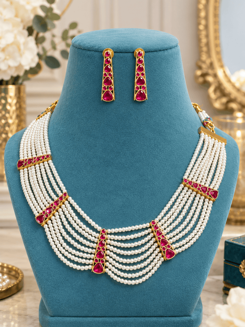 Aganya kreation jewelry Sets Nirvaya Kundan Set - Exquisite Gold Plated Jewelry