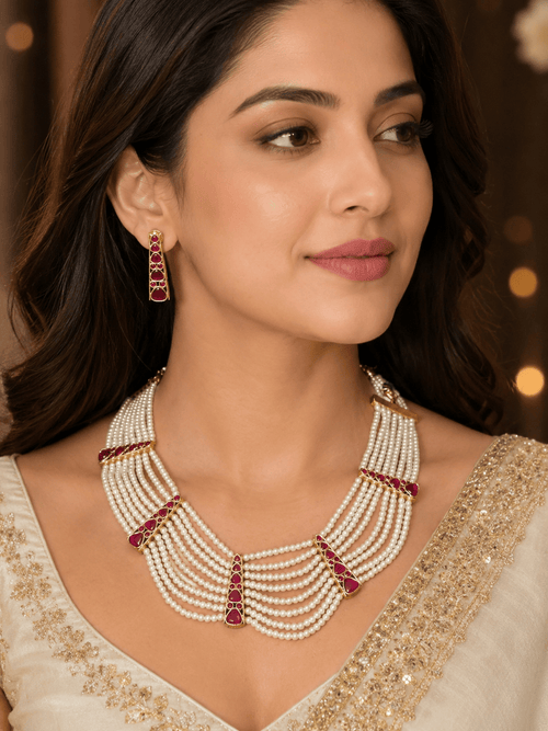 Aganya kreation jewelry Sets Nirvaya Kundan Set - Exquisite Gold Plated Jewelry