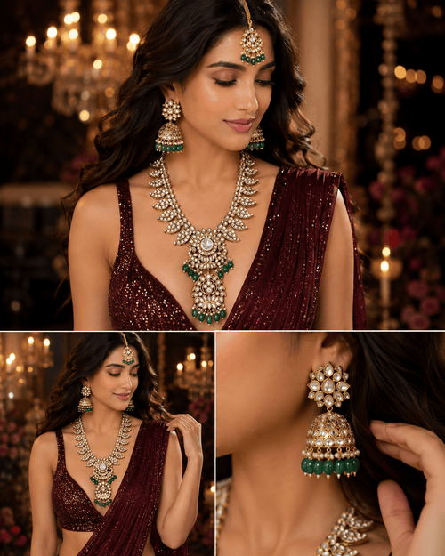 Aganya kreation jewelry Sets Nita Fine Polki Set - Exquisite Handcrafted Jewelry