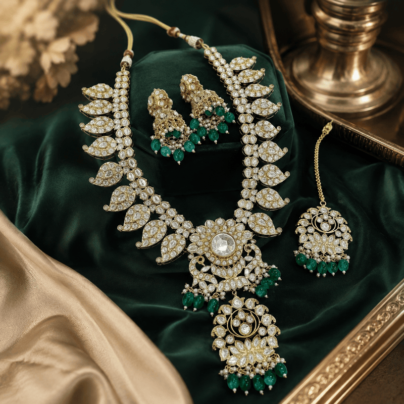 Aganya kreation jewelry Sets Nita Fine Polki Set - Exquisite Handcrafted Jewelry