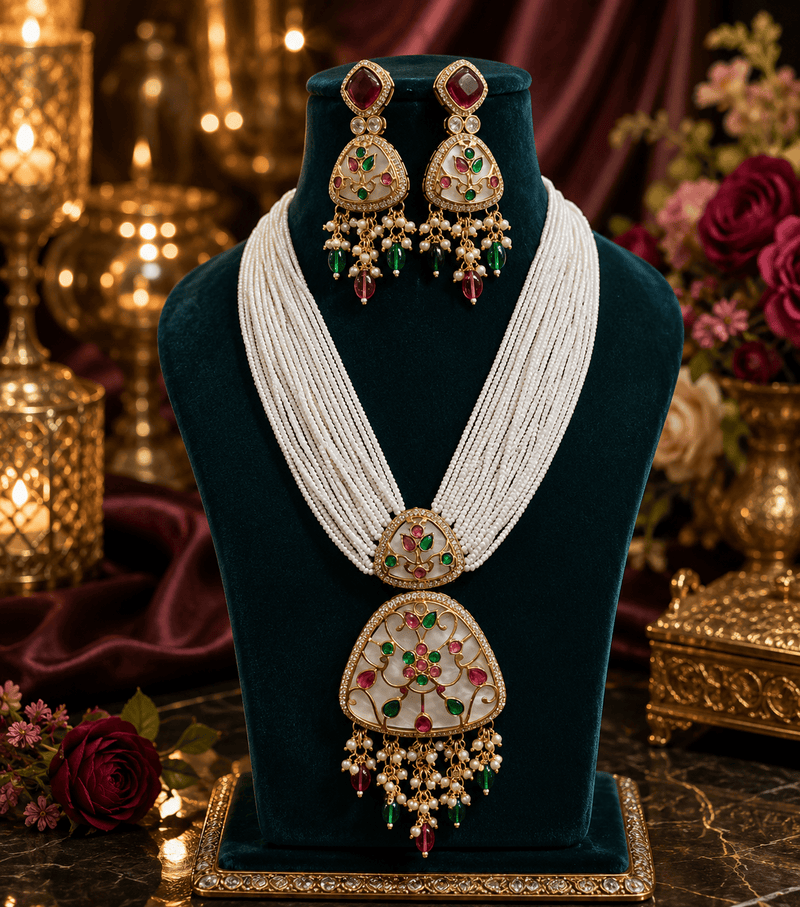 Aganya kreation jewelry Sets Nityashree Premium Ethnic Necklace Set