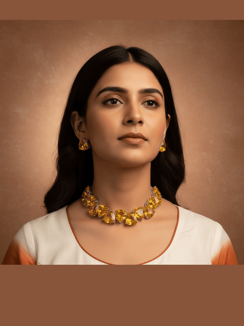 Aganya kreation jewelry Sets Olivia Set with Earrings - Elegant Zirconia Jewelry