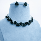Aganya kreation jewelry Sets Olivia Set with Earrings - Elegant Zirconia Jewelry Emerald green