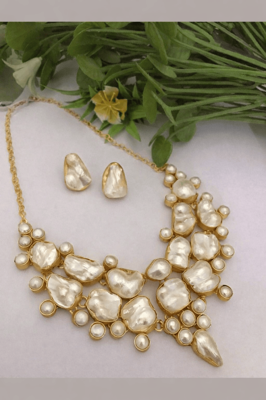 Aganya kreation jewelry Sets Parthivi Real Pearl Set - Elegant Handcrafted Jewelry