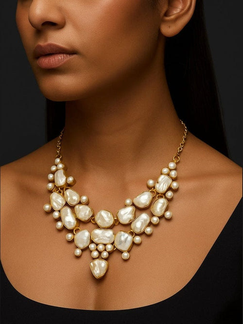 Aganya kreation jewelry Sets Parthivi Real Pearl Set - Elegant Handcrafted Jewelry