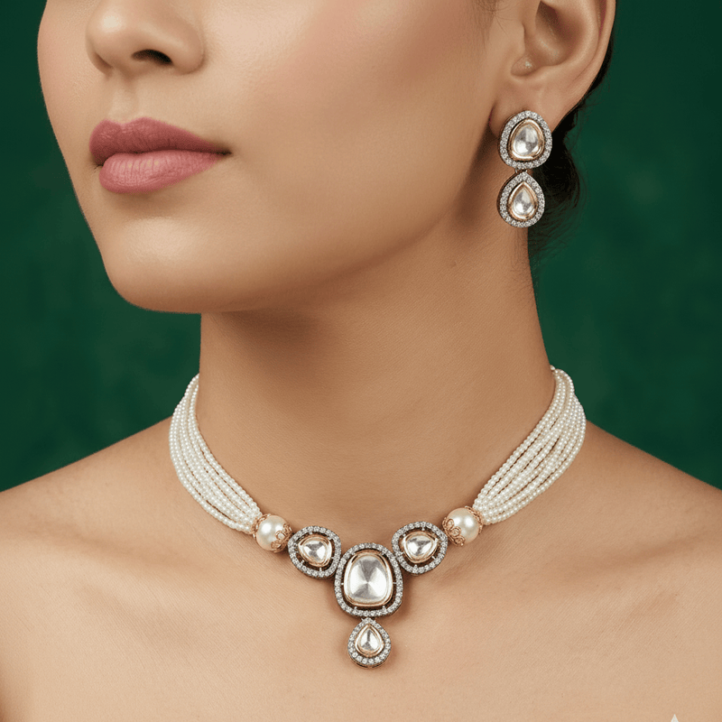 Aganya kreation jewelry Sets Polki Kundan Kavya Set - Exquisite Ethnic Jewelry