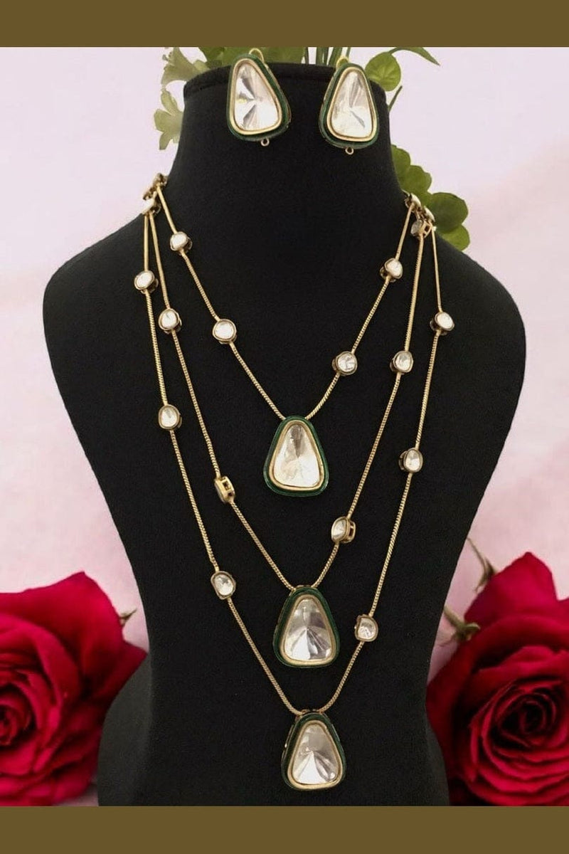 Aganya kreation jewelry Sets Polki Kundan Noor Long Mala Set - Exquisite Jewelry